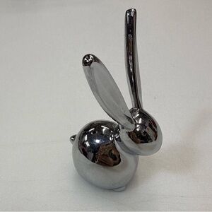 Umbra Bunny Rabbit Figurine 3" Chrome Ring Holder Collection